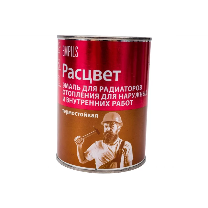 Алкидная эмаль Расцвет для радиаторов отопления, для наружных и внутренних работ, белая, 1 кг 10479