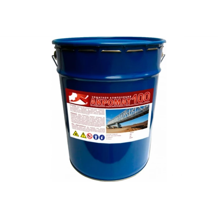 Антикоррозийная грунт-эмаль Акромат 100, 25 кг, серый 835