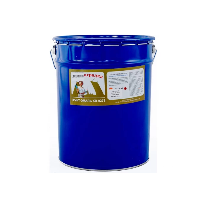 Антикоррозийная грунт-эмаль по металлу Ленинградка ХВ-0278 20 кг, серый 527