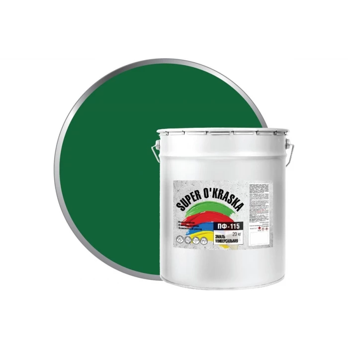 Эмаль super maler ПФ-115 Зелёный 20кг Лк-00005641