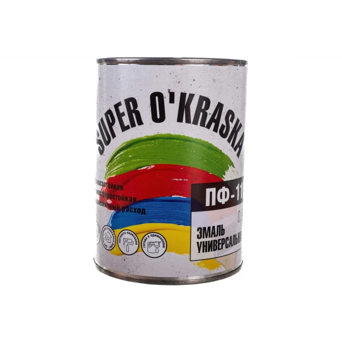 Эмаль super maler ПФ-115 Черный 0,9кг Лк-00005662