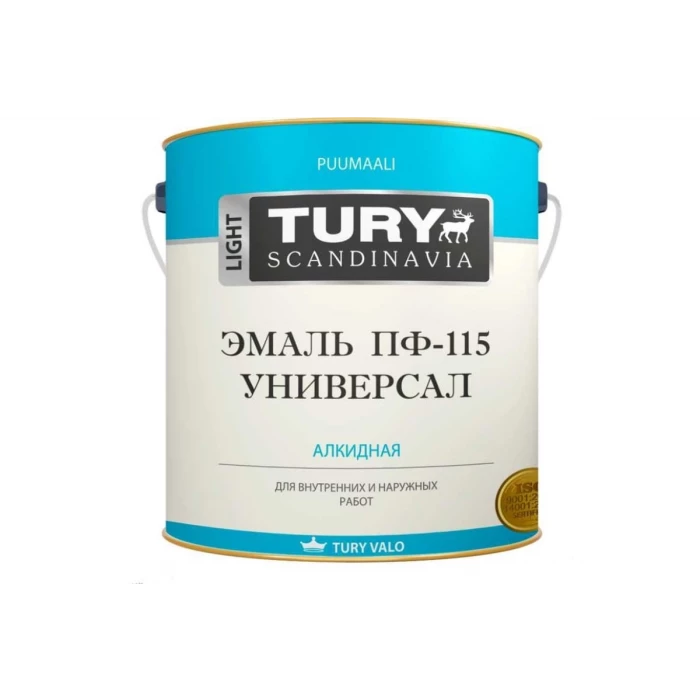 Эмаль TURY Универсал ПФ-115 красно-коричневая, 2.4 кг 00020012115