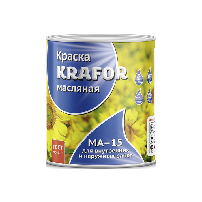 Масляная краска Krafor МА-15 желтая 2.5 кг 6 26345