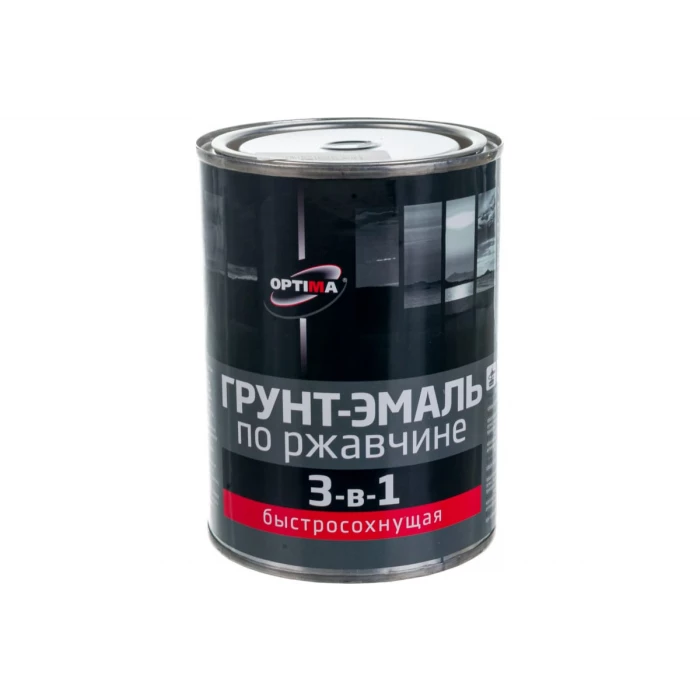 Быстросохнущая грунт-эмаль OPTIMA 3 в 1 0,8кг серая 11598015