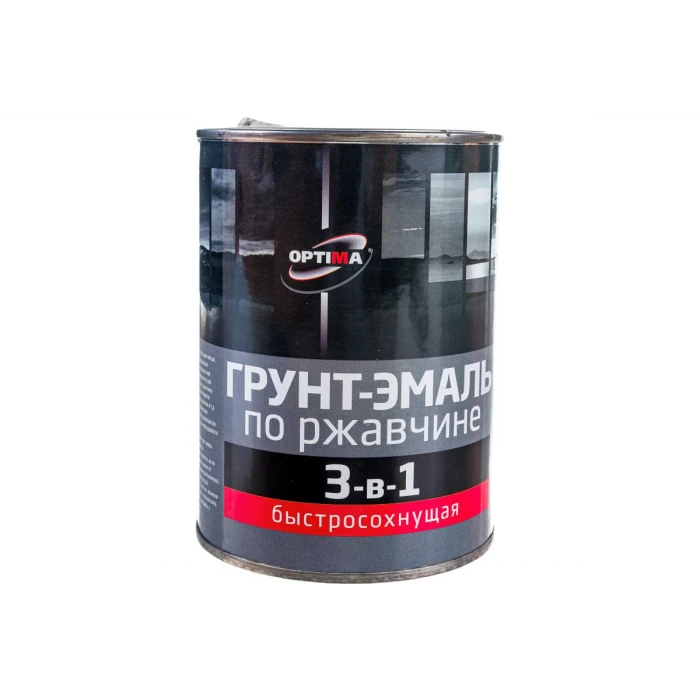 Быстросохнущая грунт-эмаль OPTIMA 3 в 1 0,8кг шокол. 11598025