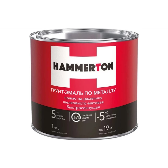 Грунт-эмаль по ржавчине Hummerton 3 в 1 белый 10 кг 1 205896