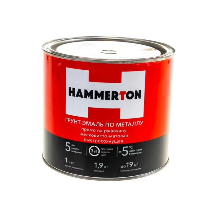 Грунт-эмаль по ржавчине Hummerton 3 в 1 зеленый 1.9 кг 6 205553
