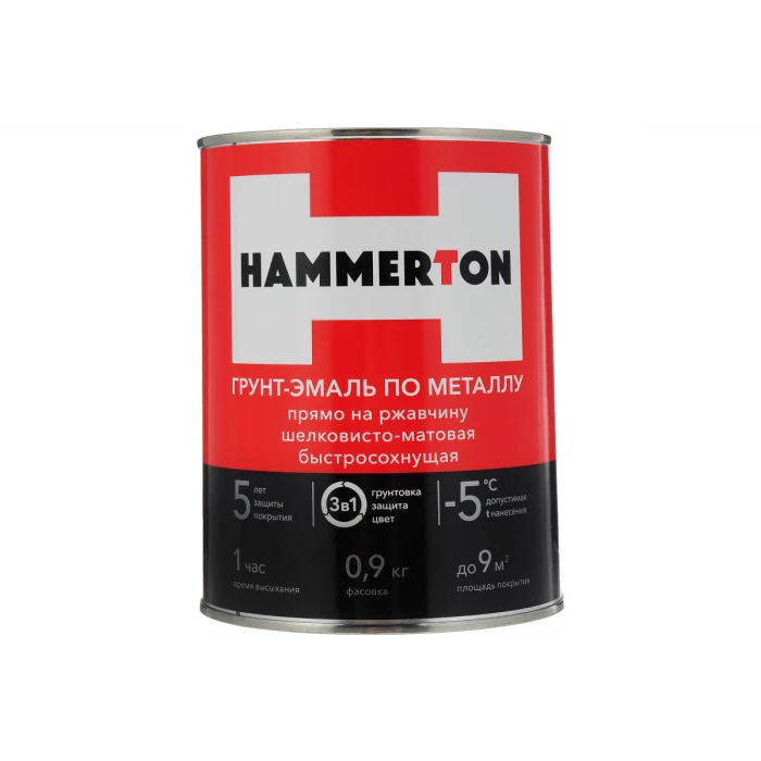 Грунт-эмаль по ржавчине Hummerton 3 в 1 красный 0.9 кг 14 205554