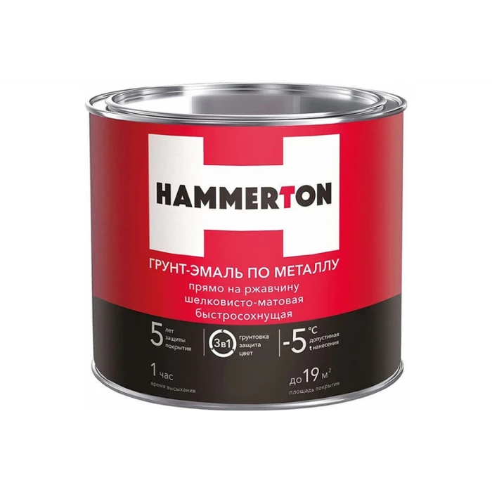 Грунт-эмаль по ржавчине Hummerton 3 в 1 черный 10 кг 1 205901