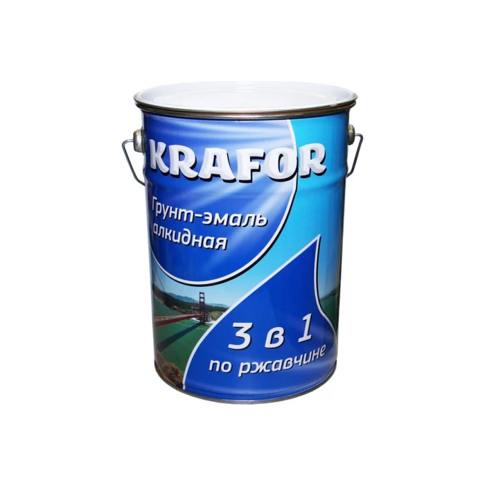 Грунт-эмаль по ржавчине KRAFOR серая 5,5 кг 4 26694