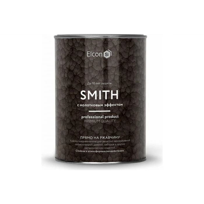 Быстросохнущая краска по металлу Elcon Smith с молотковым эффектом синяя 0,8кг 00-00002865