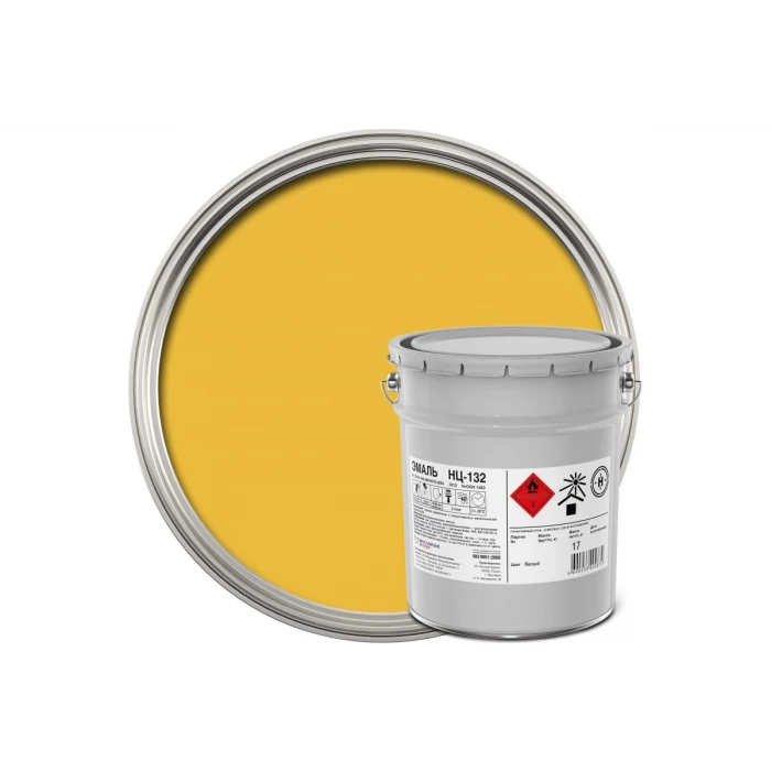 Быстросохнущая нитраэмаль ЯРОСЛАВСКИЕ КРАСКИ НЦ-132К золотисто-желтая, 17 кг 2879.3