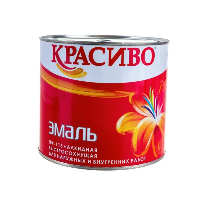 Эмаль Красиво ПФ-115 белая, банка 1,8 кг 4690417011056