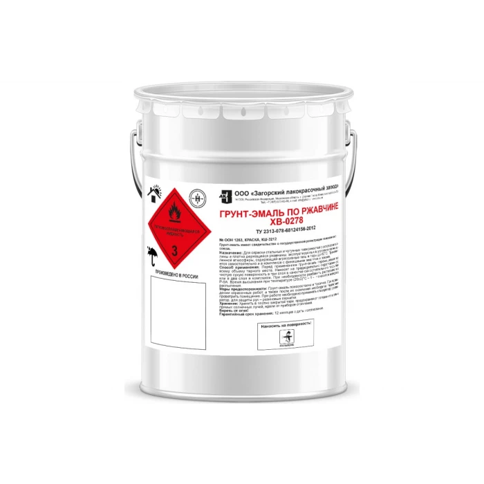 Грунт-эмаль по ржавчине ЗАГОРСКИЙ ЛАКОКРАСОЧНЫЙ ЗАВОД ХВ-0278 желтая 5 кг ZLK05358