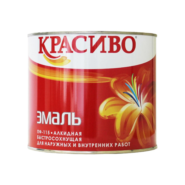 Эмаль Красиво ПФ-115 красная, банка 1,8 кг 4690417011254