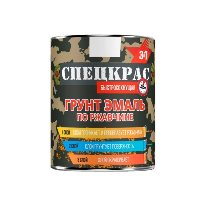 Грунт-эмаль по ржавчине Мицар СПЕЦКРАС п/гл. 0,8 кг, черный УТ000008948