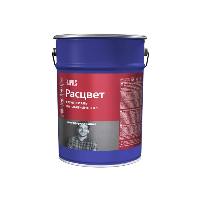 Грунт-эмаль по ржавчине Расцвет алкидная, белая, 5 кг 67146