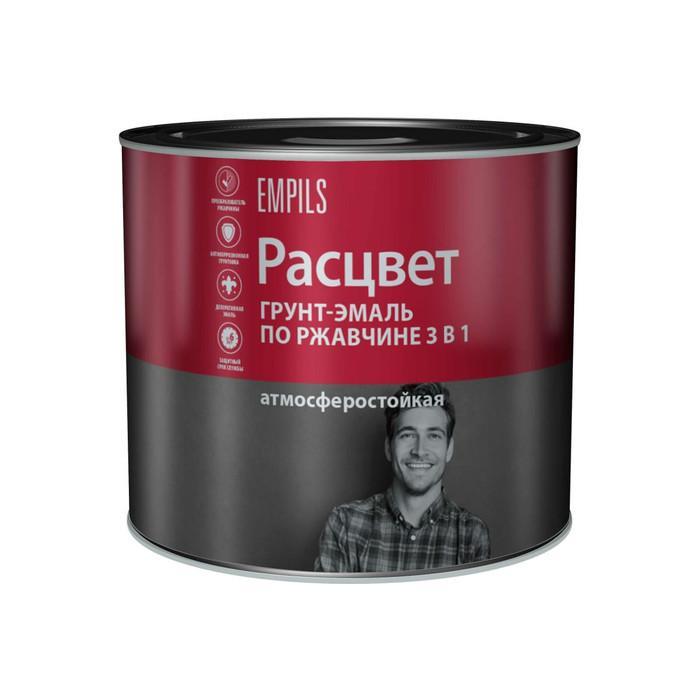Грунт-эмаль по ржавчине Расцвет алкидная, зеленая, 2.7 кг 65194