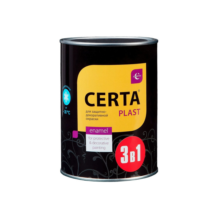 Грунт-эмаль 3в1 по ржавчине CERTA-PLAST шоколад 0,8кг PL3V10027 фото 3