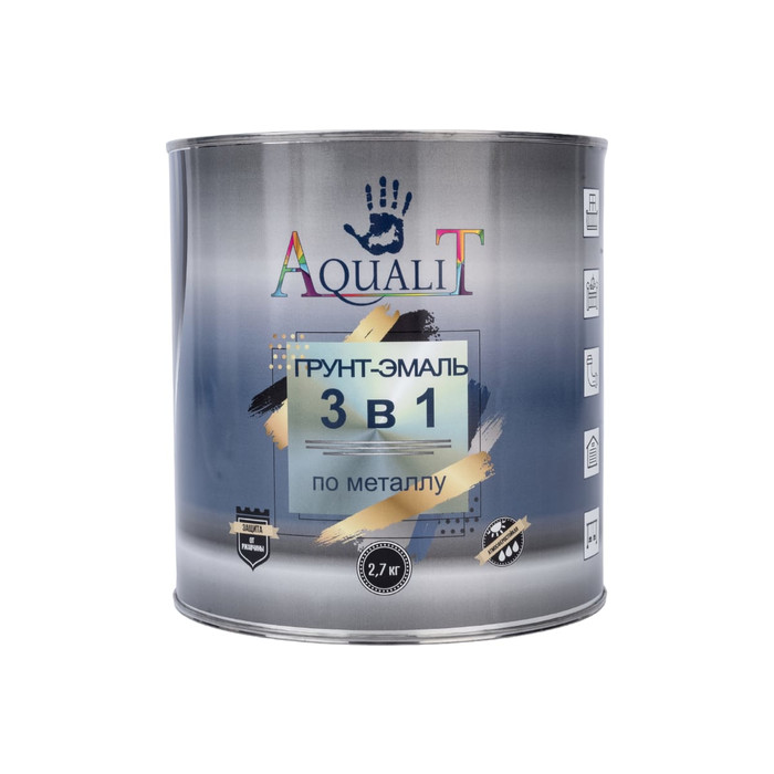 Грунт-эмаль Aqualit 3 в 1 светло-серая, 2.7 кг pvpsz016