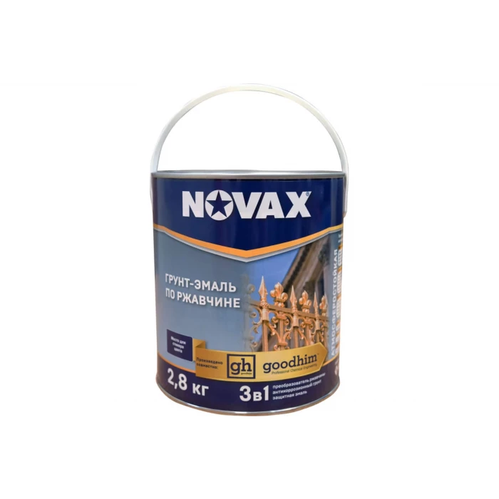 Грунт-эмаль Goodhim NOVAX 3в1 белый RAL 9003, глянцевая, 2,8 кг 10892