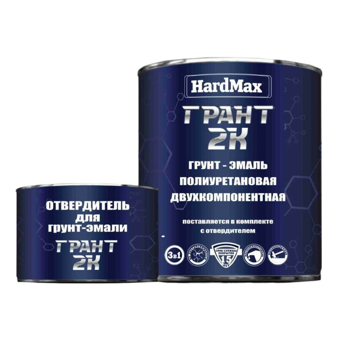 Грунт-эмаль HardMax ГРАНТ 2К RAL 7024 серый графит, комплект 2.19 кг 4690417100545