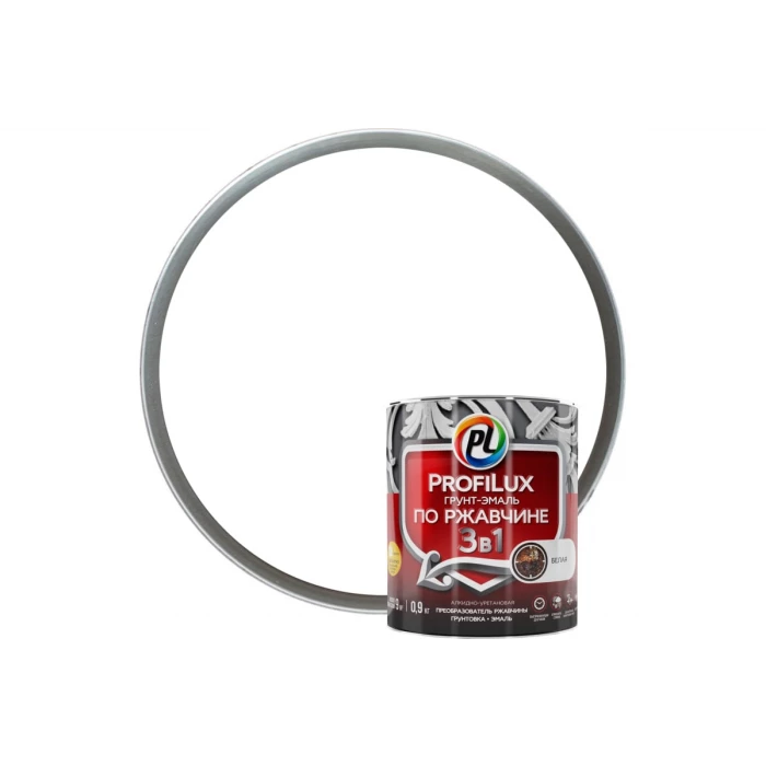 Грунт-эмаль Profilux по ржавчине 3в1 белая 0,9 кг Н0000003471