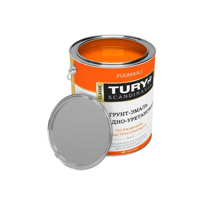 Грунт-эмаль TURY АУ по ржавчине 3 в 1, оранжевая (RAL 2004), 0.9 кг 00020015157