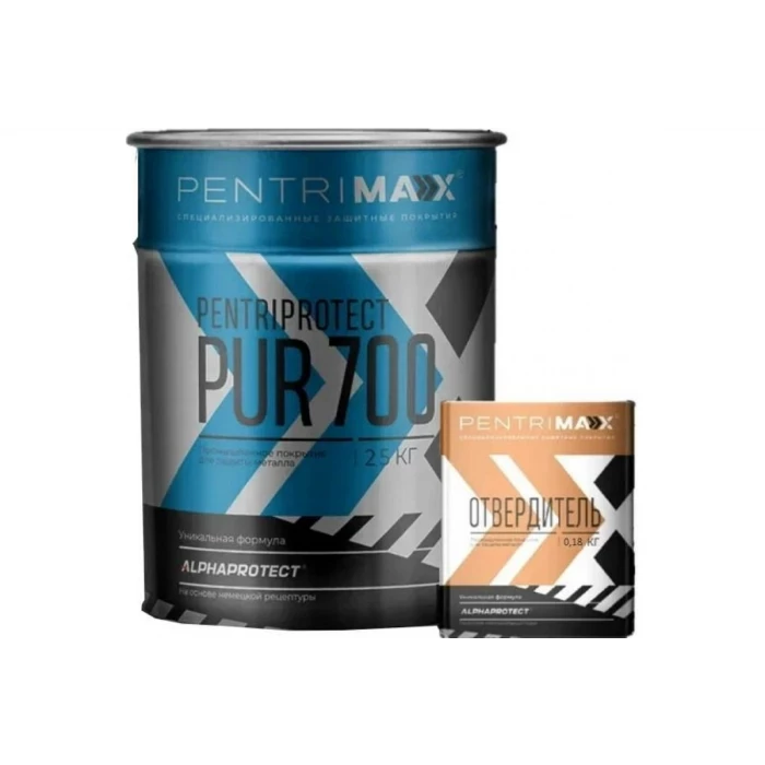 Комплект PentriMax (грунт-эмаль PentriProtect PUR 700 RAL 9005 2.5 кг; отвердитель PentriHard 700 0.18 кг) 00-00001426