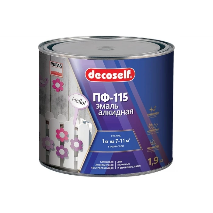 Эмаль ПФ-115 Пуфас белая Decoself 1,9кг тов-200162