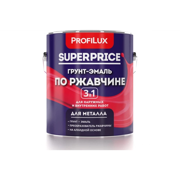 Грунт-эмаль по ржавчине 3 в 1 Profilux superprice белая, 1.9 кг МП00-000534