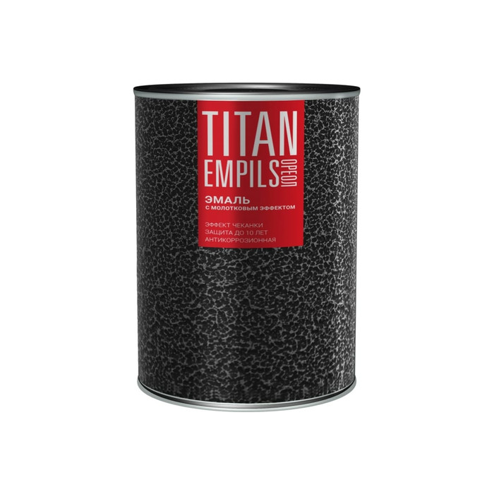 Эмаль с молотковым эффектом Empils Titan Ореол (алкидно-стирольная; чёрная; 2.5 кг) 77637