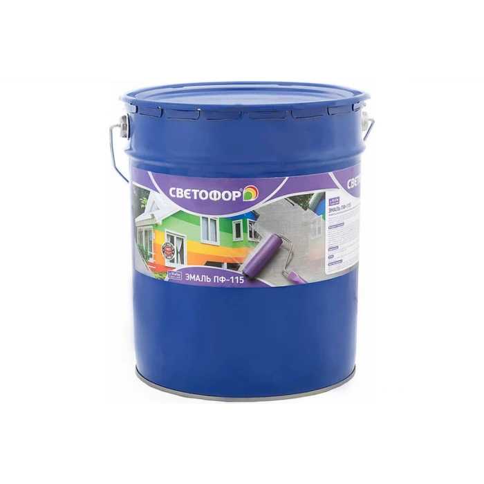 Эмаль Светофор СТАНДАРТ ПФ-115 серая, 20 кг ЗОР00003686