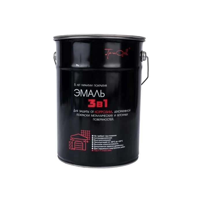 Эмаль ТРИОЛЬ 3 в 1 красная полуматовая T3V1R5