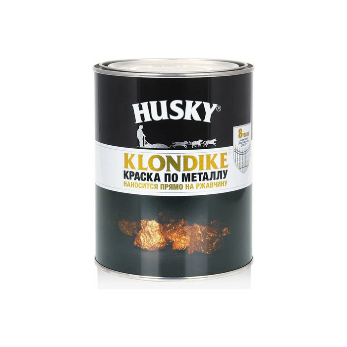 Краска по металлу HUSKY KLONDIKE (глянцевая; белая RAL 9003; 0.9 л) 25611