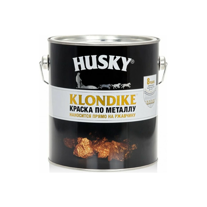 Краска по металлу HUSKY KLONDIKE (глянцевая; серая RAL 7005; 2.5 л) 26181