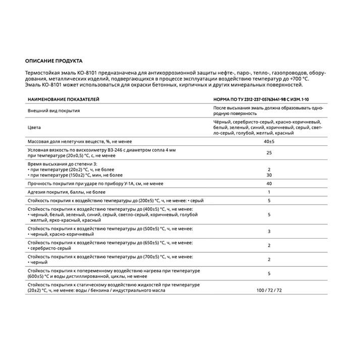 Термостойкая эмаль Elcon КО-8101 белая, 400 градусов, 25 кг 00-00000433 фото 4