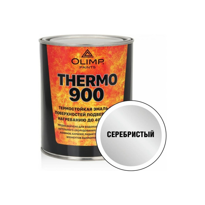 Термостойкая эмаль OLIMP (серебристая; 700 градусов; 0.8 л) 28293 фото 2