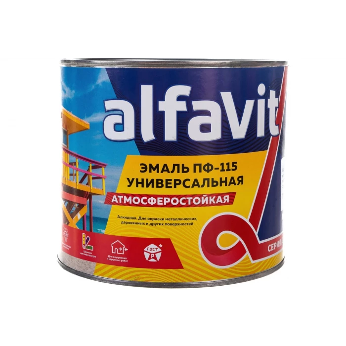 Универсальная алкидная эмаль Krafor Альфа ПФ-115 голубая 2.7 кг 6 30795