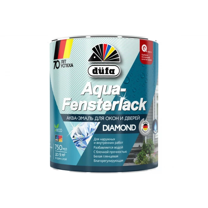 Эмаль Dufa AQUA-FENSTERLACK для окон белая 750 мл Н0000005597