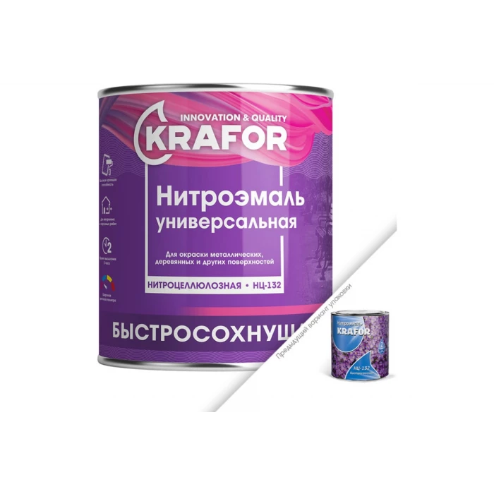 Эмаль KRAFOR НЦ-132 желтая, 1.7 кг 26497