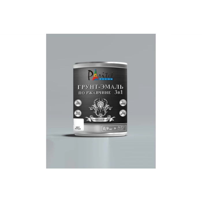 Эмаль-грунт алкидная 3 в 1 темно-коричневая Paritet 0,9 кг PD-018