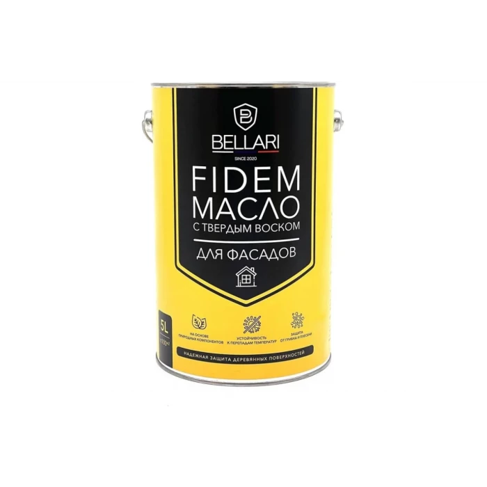 Масло для фасадов Bellari FIDEM с твердым воском, седая ночь, 5 л 27376