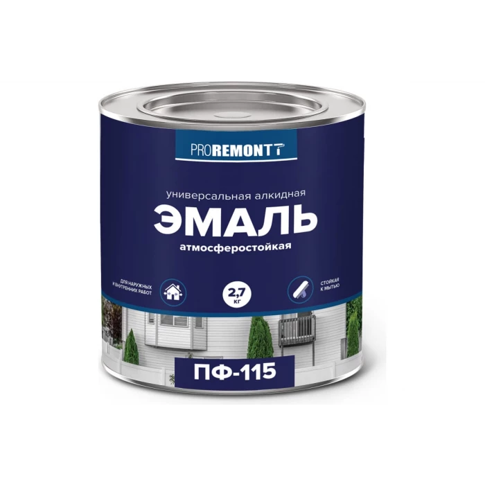 Эмаль PROREMONTT ПФ-115 белая, матовая, 2.7 кг Лк-00009804