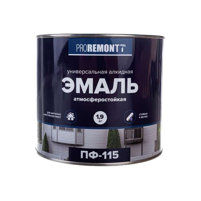 Эмаль PROREMONTT ПФ-115 серая, 1.9 кг Лк-00004473 фото 5