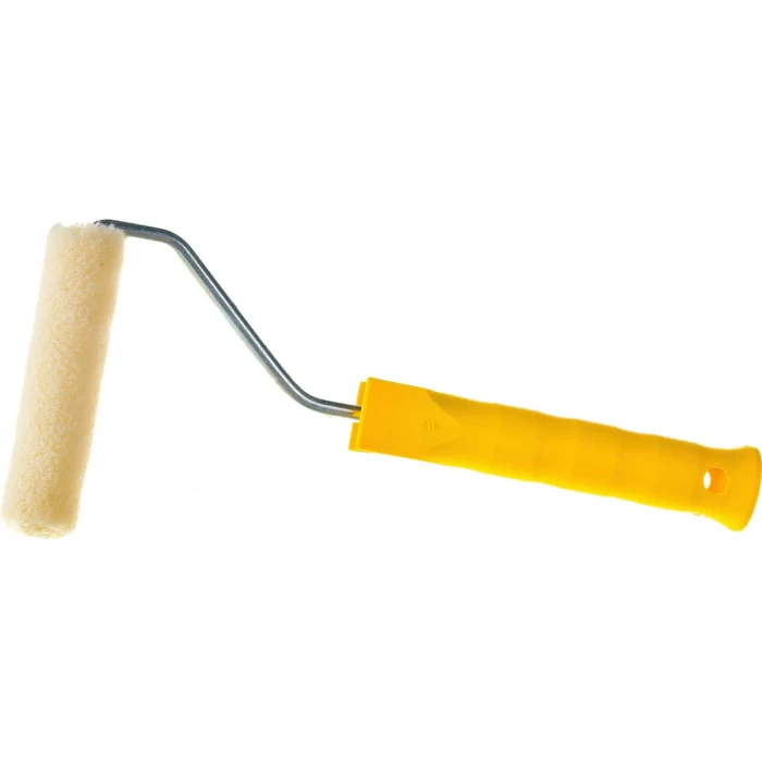 Мини-валик РемоКолор малярный с рукояткой Велюр , ось 6мм, D15мм, 100мм, 06-4-911
