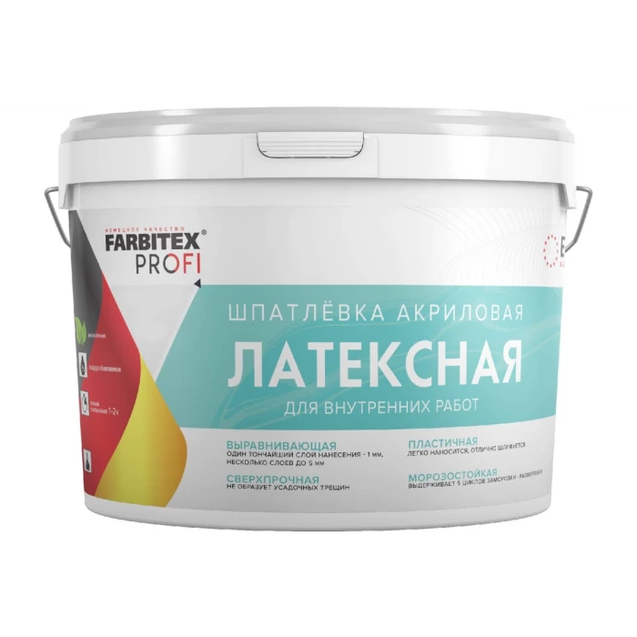 Акриловая латексная шпатлевка Farbitex ПРОФИ 8 кг 4300011553