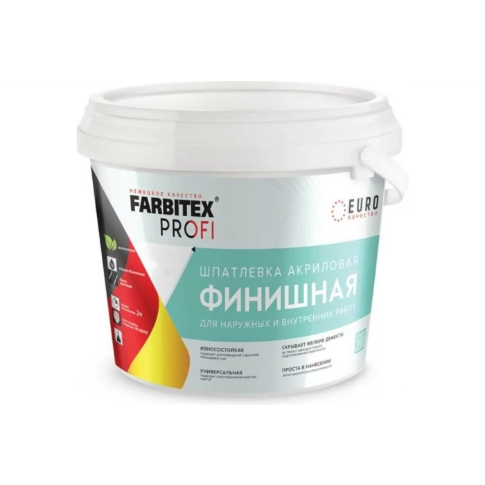 Акриловая финишная шпатлевка Farbitex для наружных и внутренних работ 4300008122