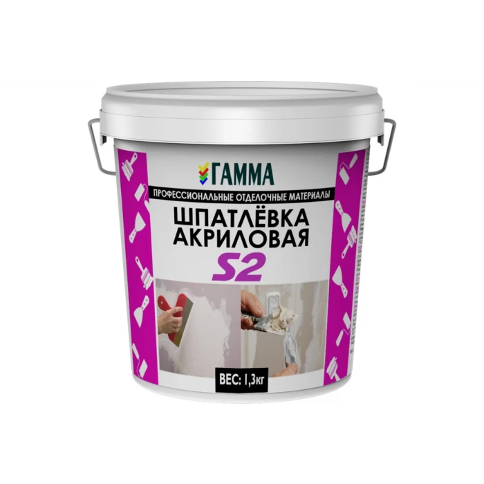 Акриловая шпаклевка ГАММА 1.3 кг 233987