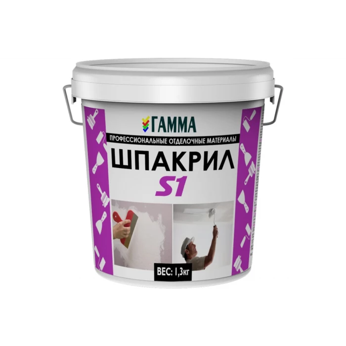 Акриловая шпаклевка ГАММА Шпакрил 1.3 кг 233985